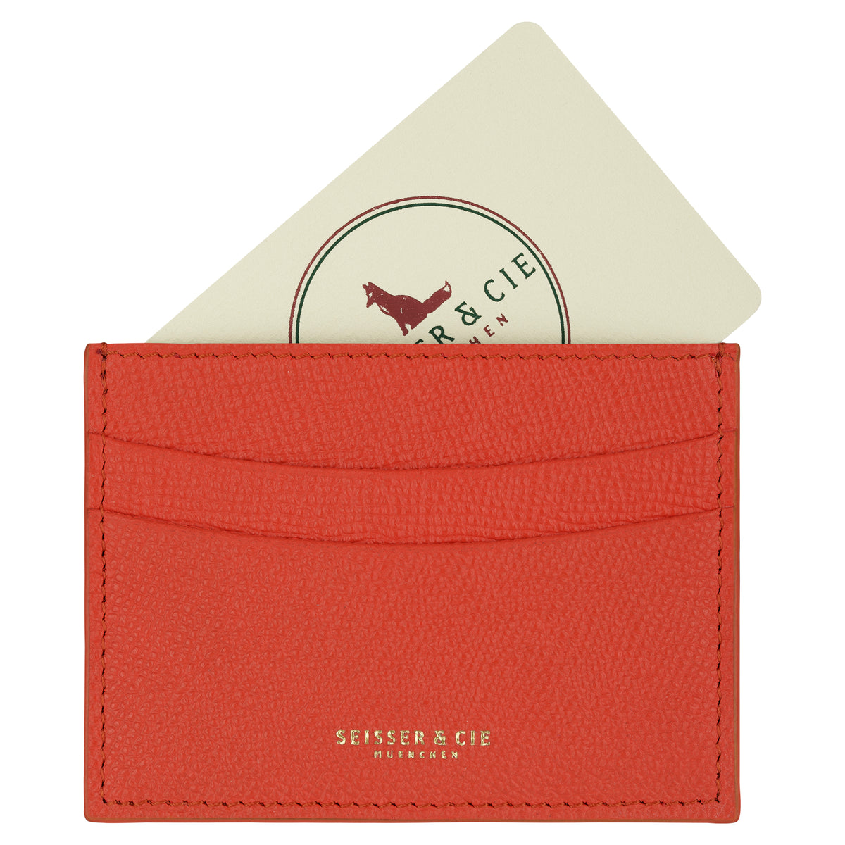 Credit Card Holder (Orange, Fine Cowhide Leather)