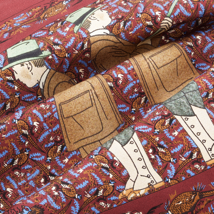 Seisser & Cie. Silk Pocket Square “Snobby Hunter“ (Red, 25×25)