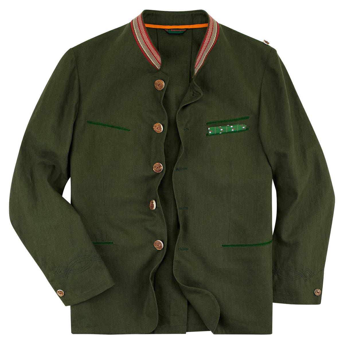 "Joppe" by Seisser & Cie. - Washed hunting green organic linen, Heritage Cut
