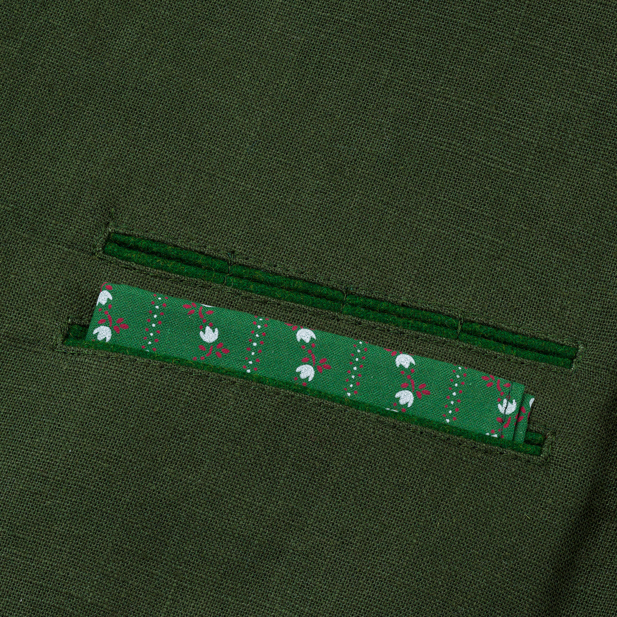 "Joppe" by Seisser & Cie. - Washed hunting green organic linen, Heritage Cut