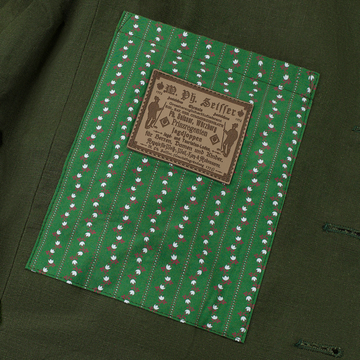 "Joppe" by Seisser & Cie. - Washed hunting green organic linen, Heritage Cut