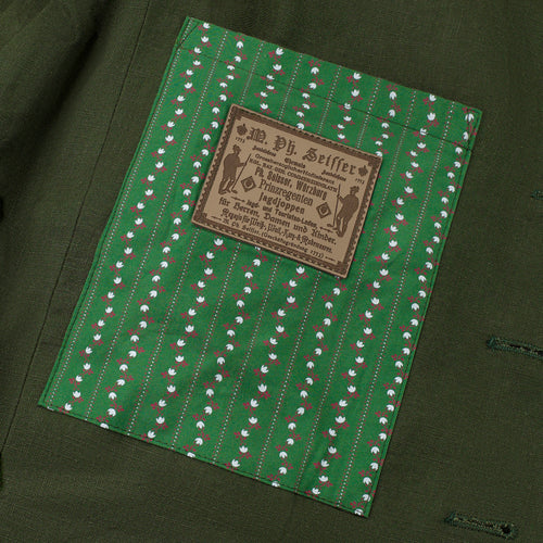 "Joppe" by Seisser & Cie. - Washed hunting green organic linen, Heritage Cut