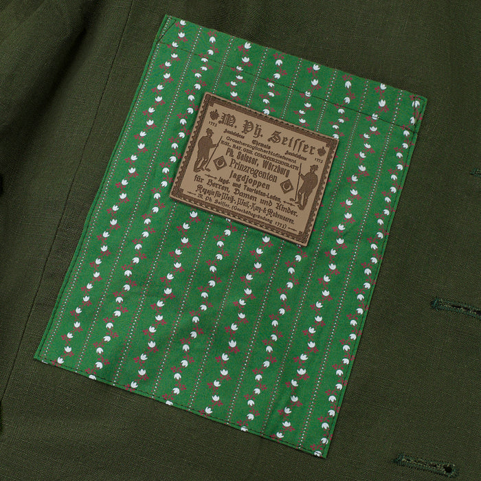 "Joppe" by Seisser & Cie. - Washed hunting green organic linen, Heritage Cut