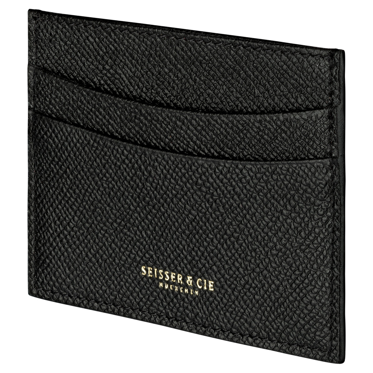Credit Card Holder (Black, Fine Cowhide Leather)