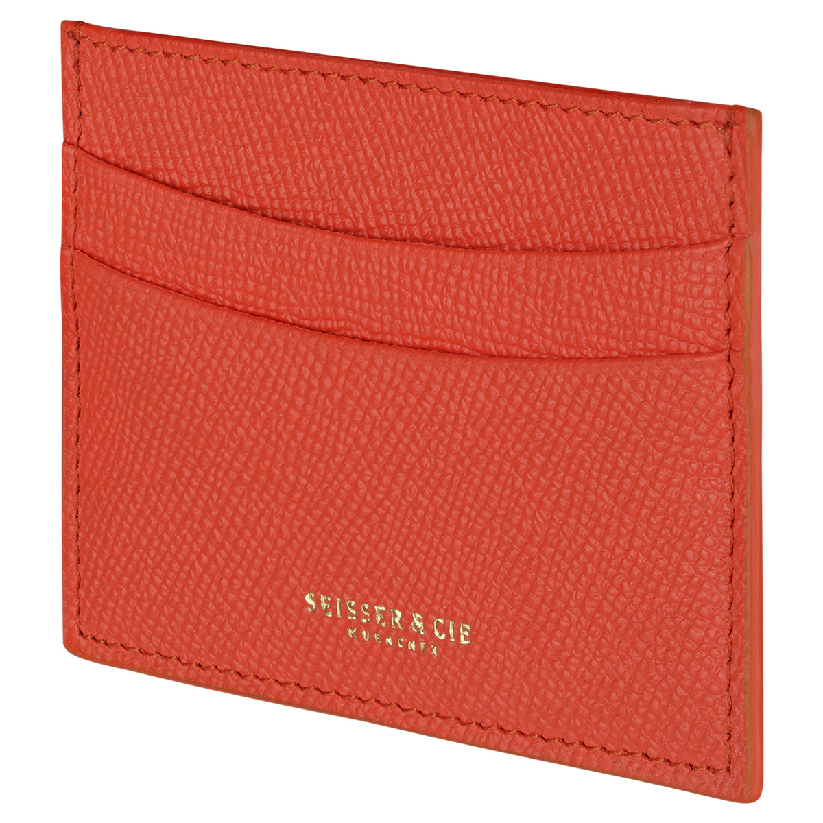 Credit Card Holder (Orange, Fine Cowhide Leather)