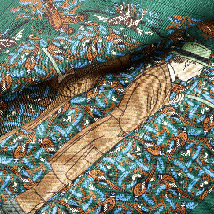 Seisser & Cie. Silk Pocket Square “Snobby Hunter“ (Racing Green, 25×25)