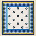 Pure Silk Foulard with G. Inglese Crochet Flower Motif