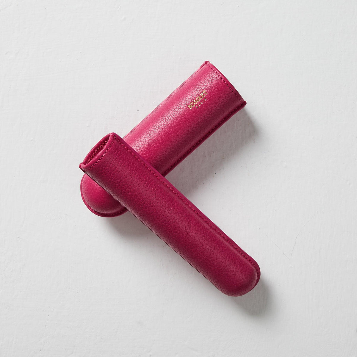 Custodia in pelle di vitello martellata per 1 - Rosa
