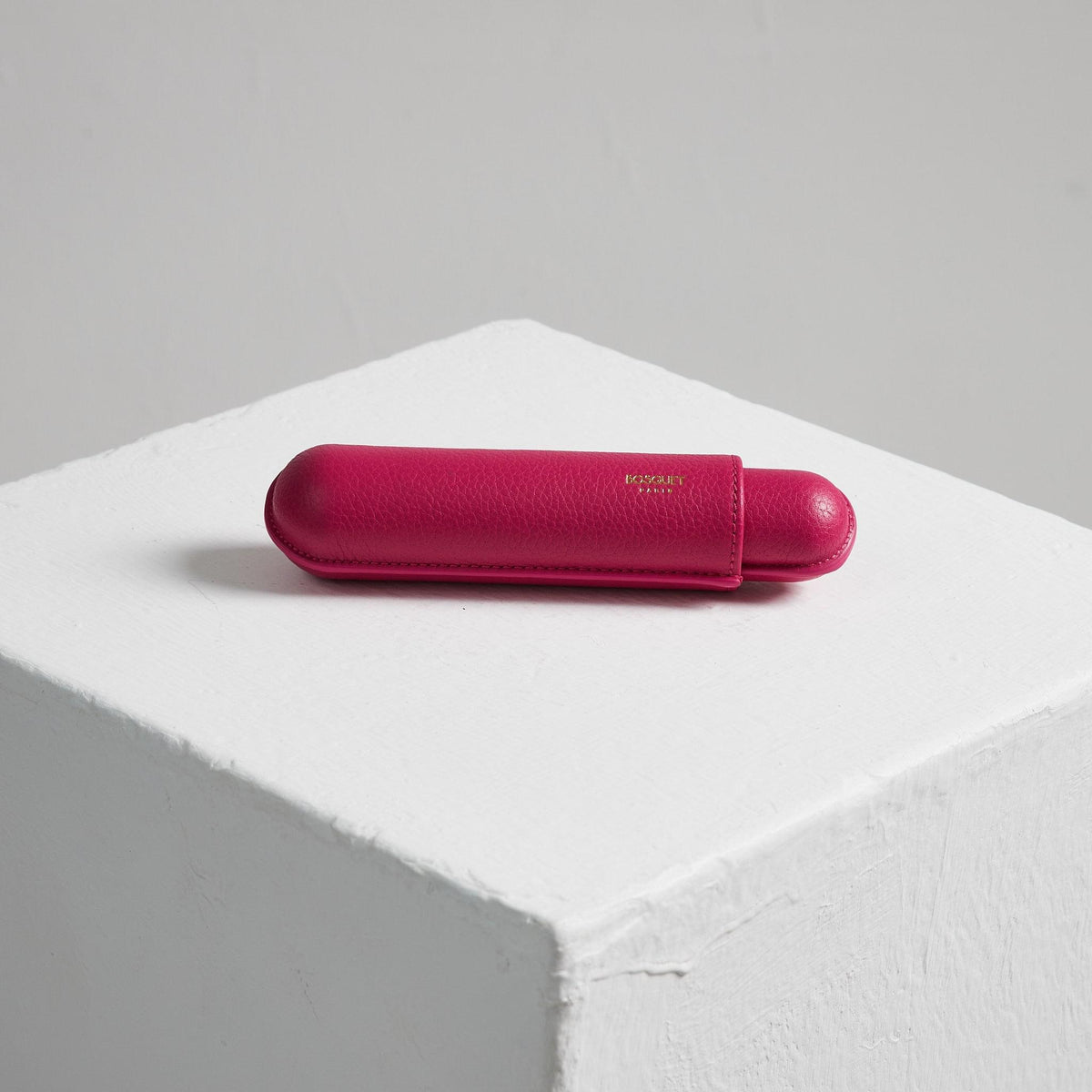 Custodia in pelle di vitello martellata per 1 - Rosa