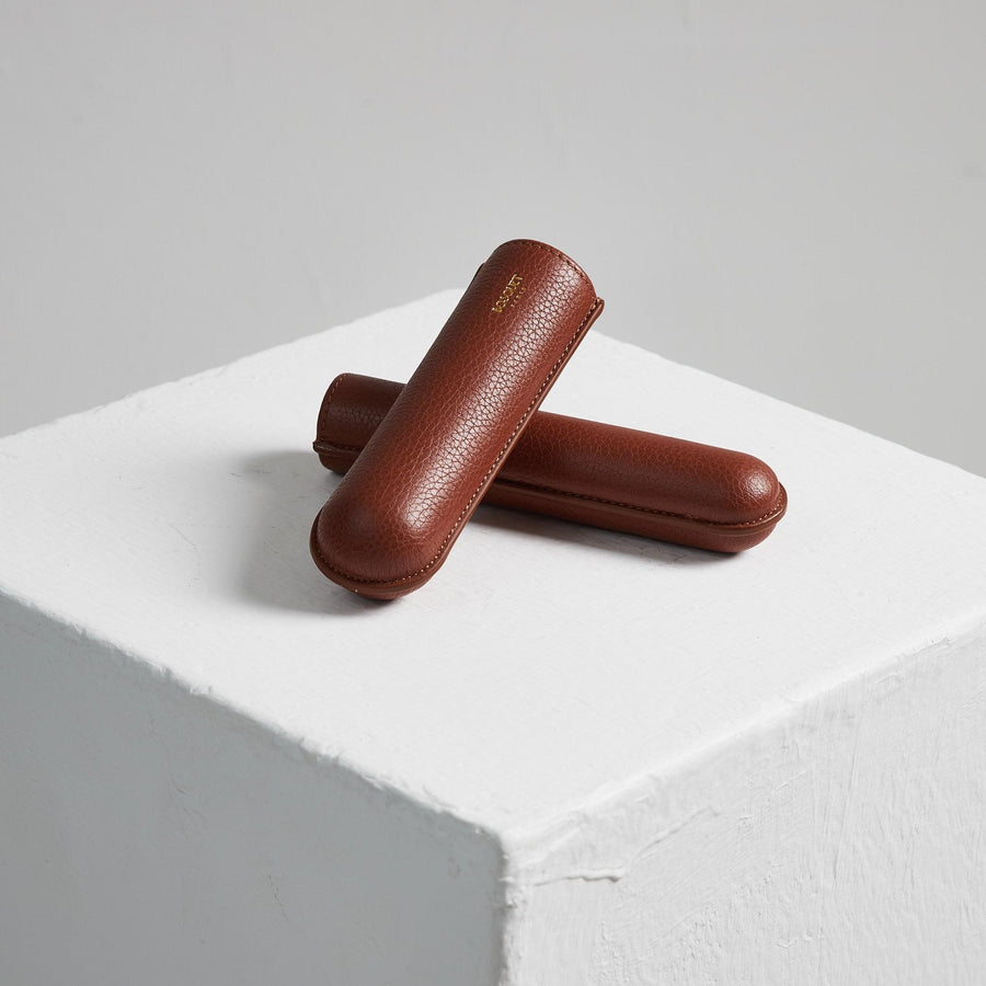 Grained Calf Leather case for 1 - Light Brown