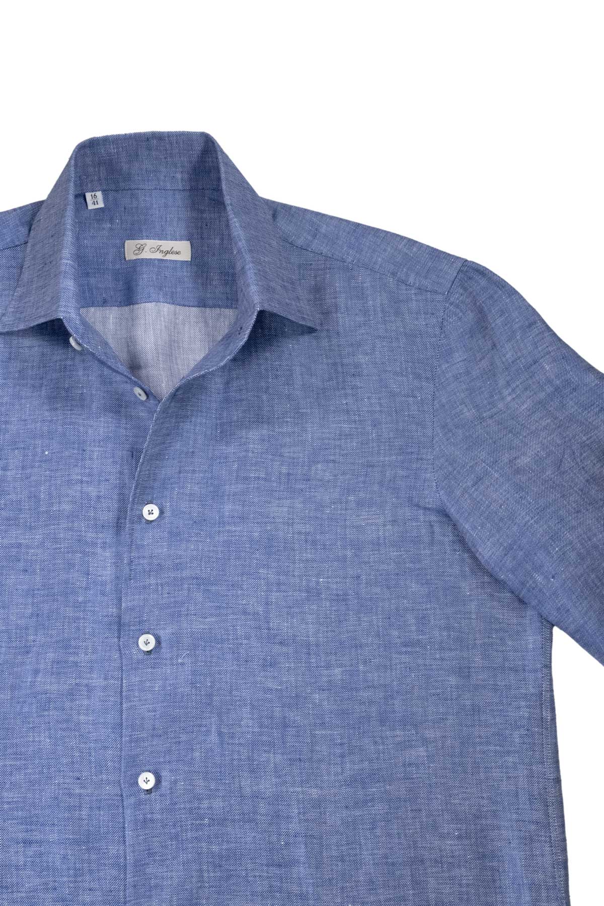 Capri Blue Twill Linen Shirt