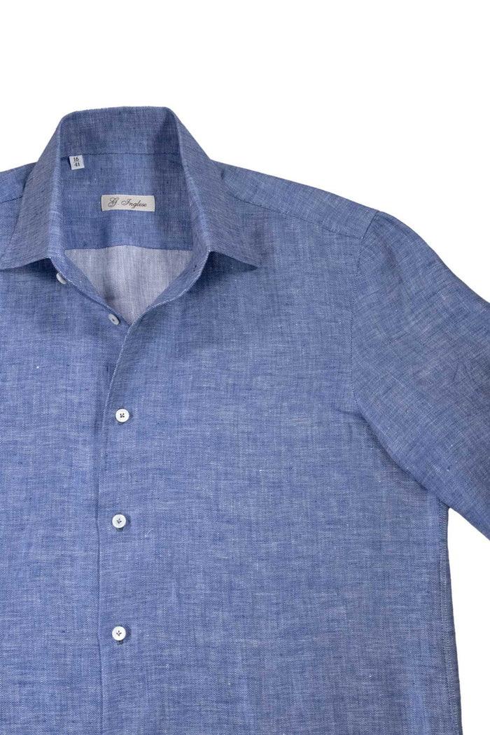 Capri Blue Twill Linen Shirt