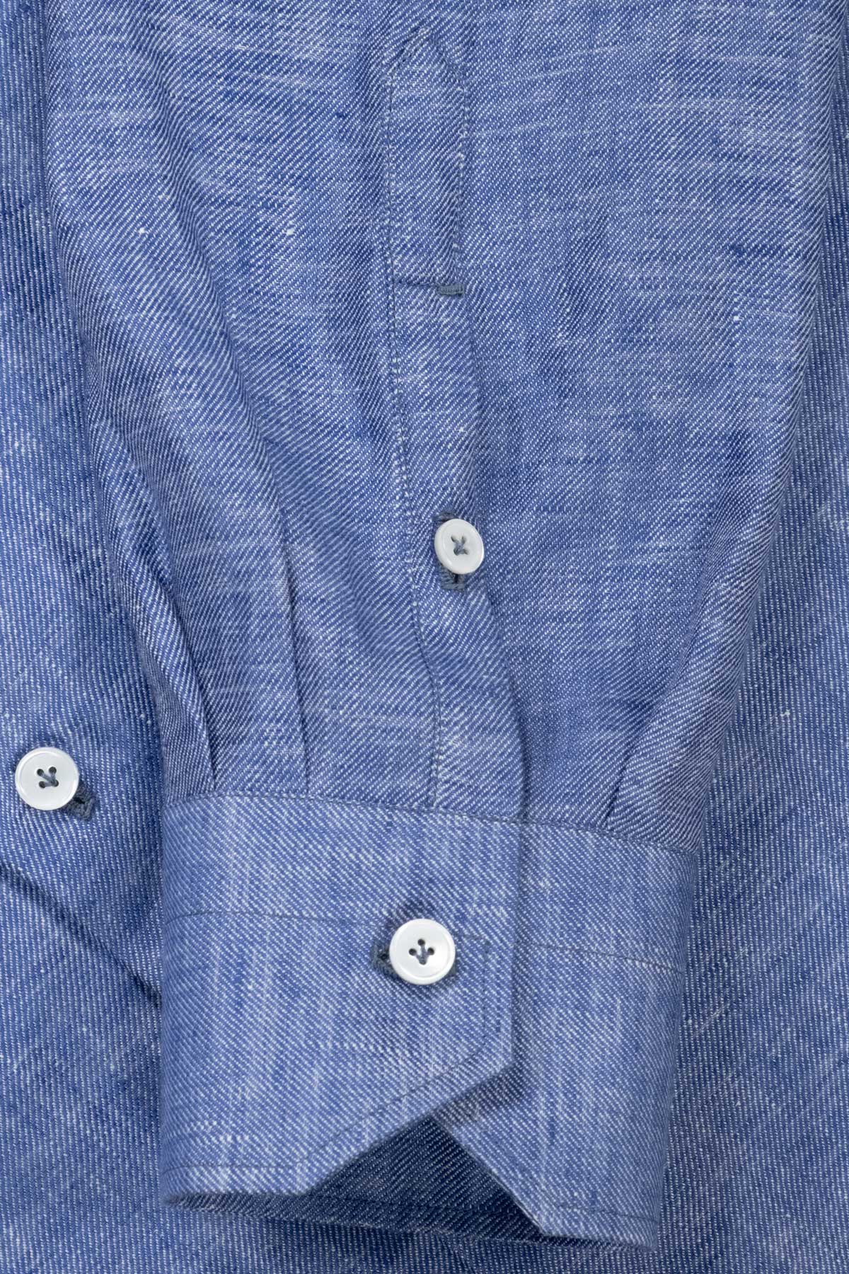Capri Blue Twill Linen Shirt