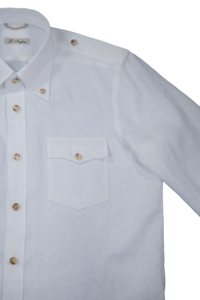 White Linen Western Shirt