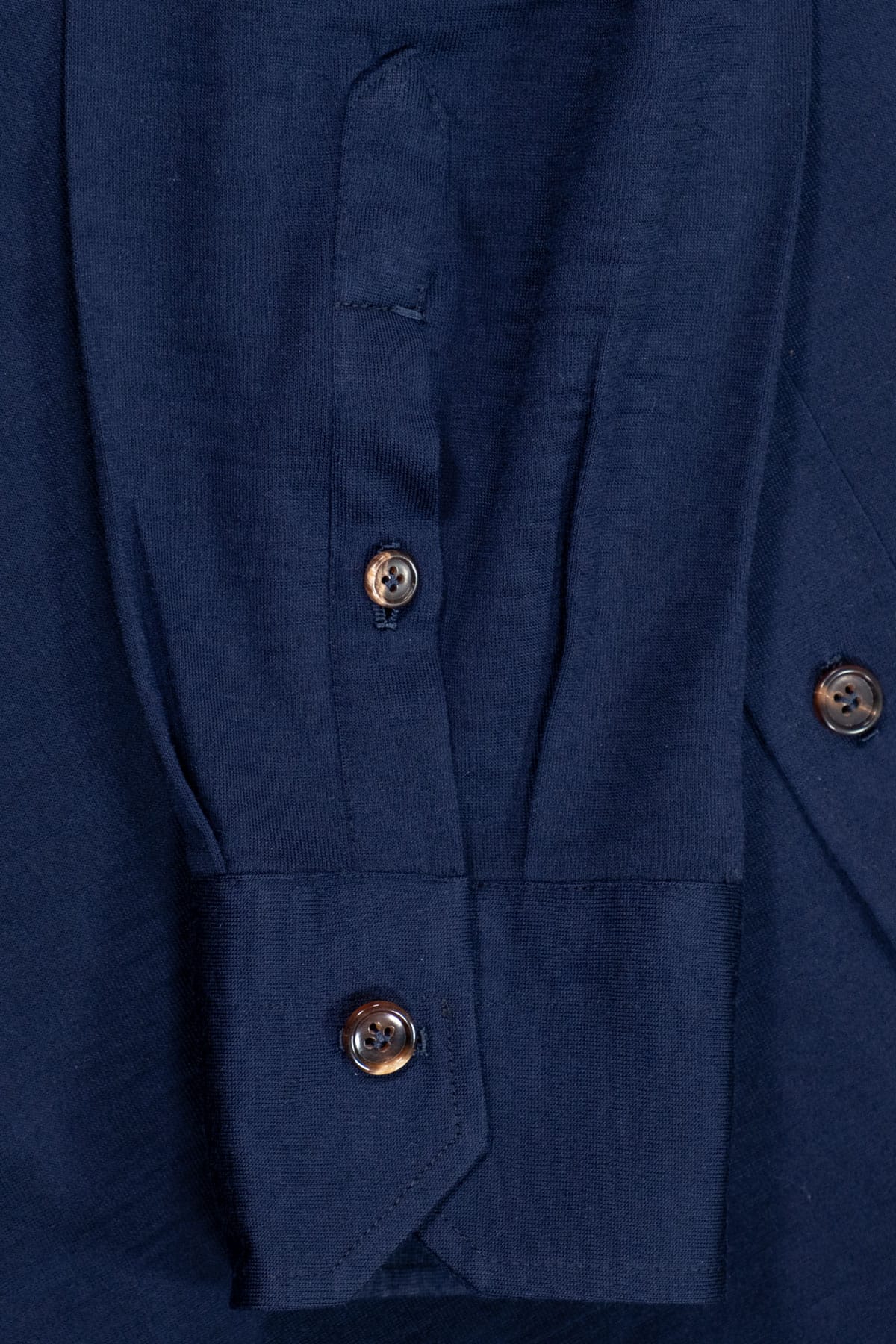 Navy Wool Jersey Western Shirt