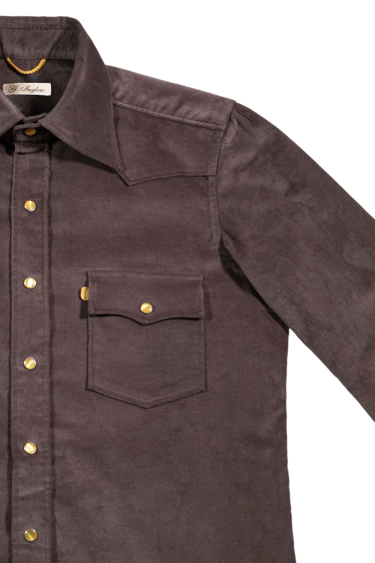 Camicia western in velluto marrone