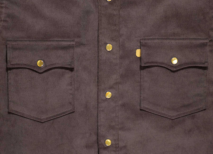 Camicia western in velluto marrone