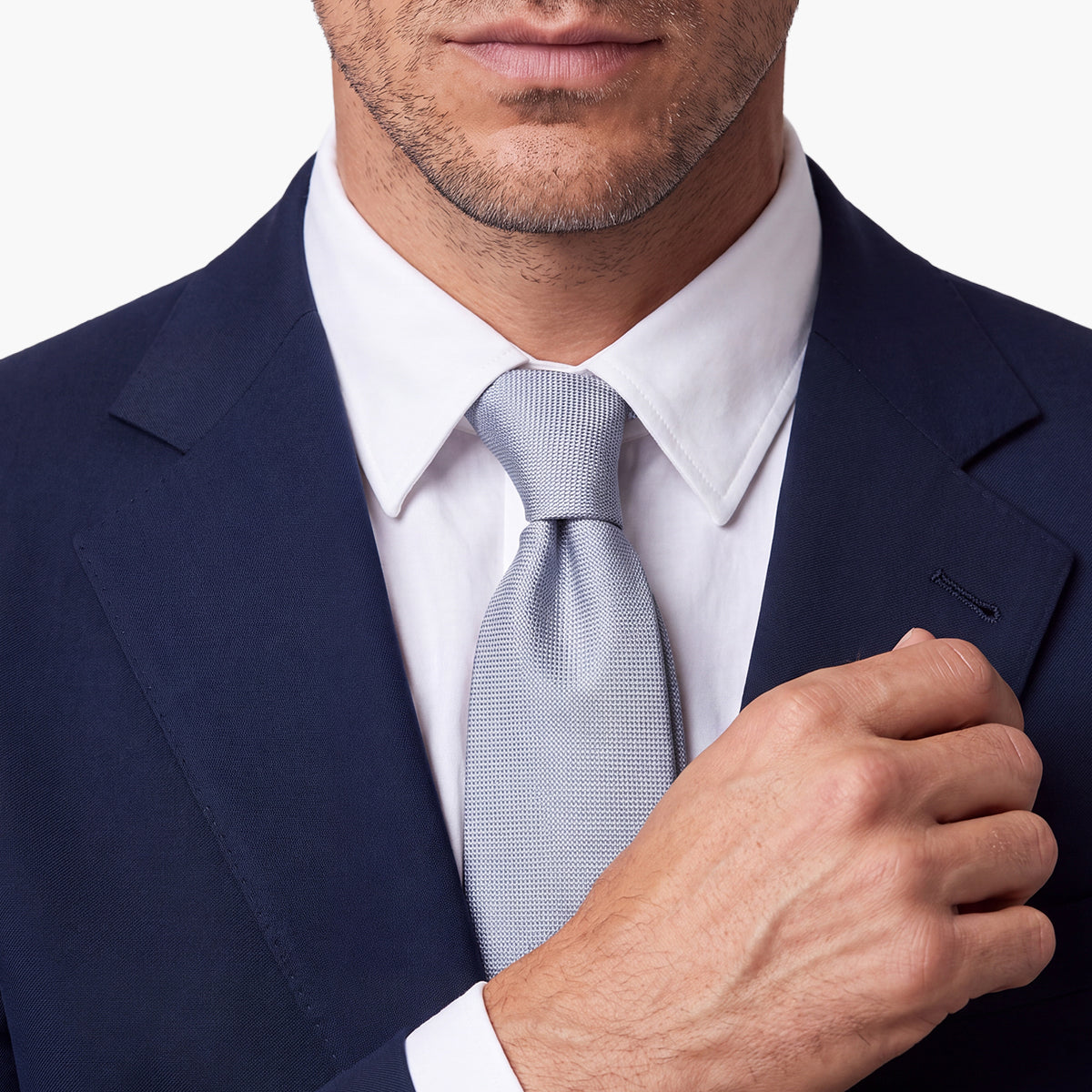 Light Blue 7-Fold Sartorial Silk Tie — Solid