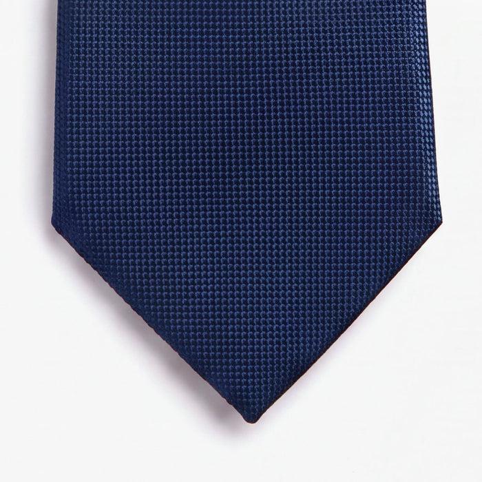 Dark Blue 3-Fold Sartorial Silk Tie — Solid