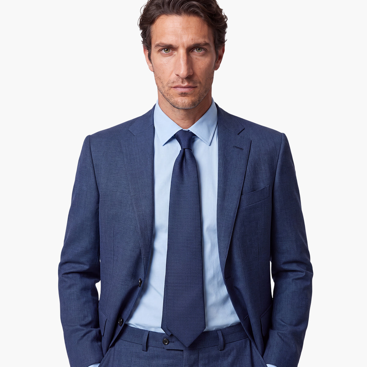 Dark Blue 3-Fold Sartorial Silk Tie — Solid