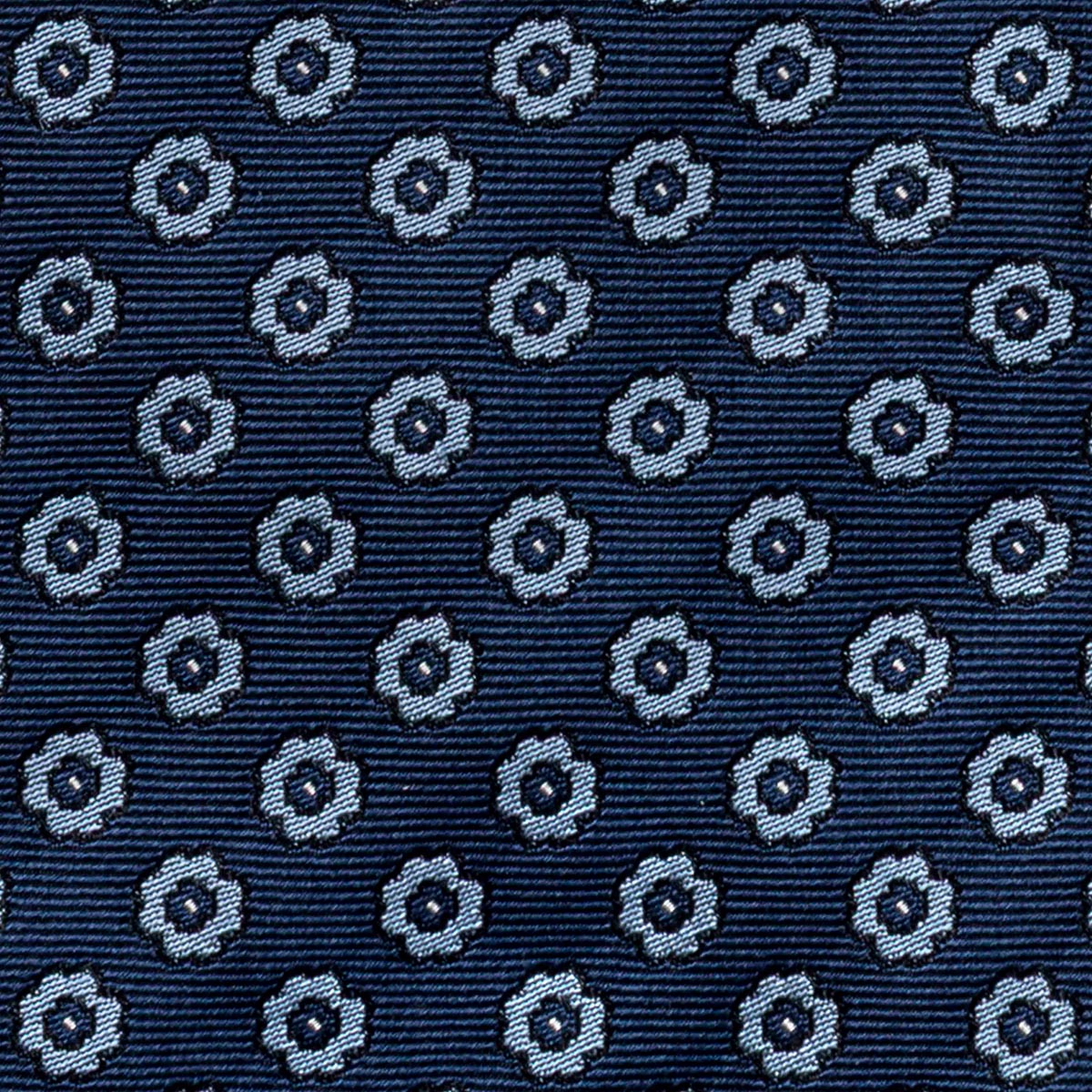 Dark Blue 7-Fold Sartorial Silk Tie — Floral