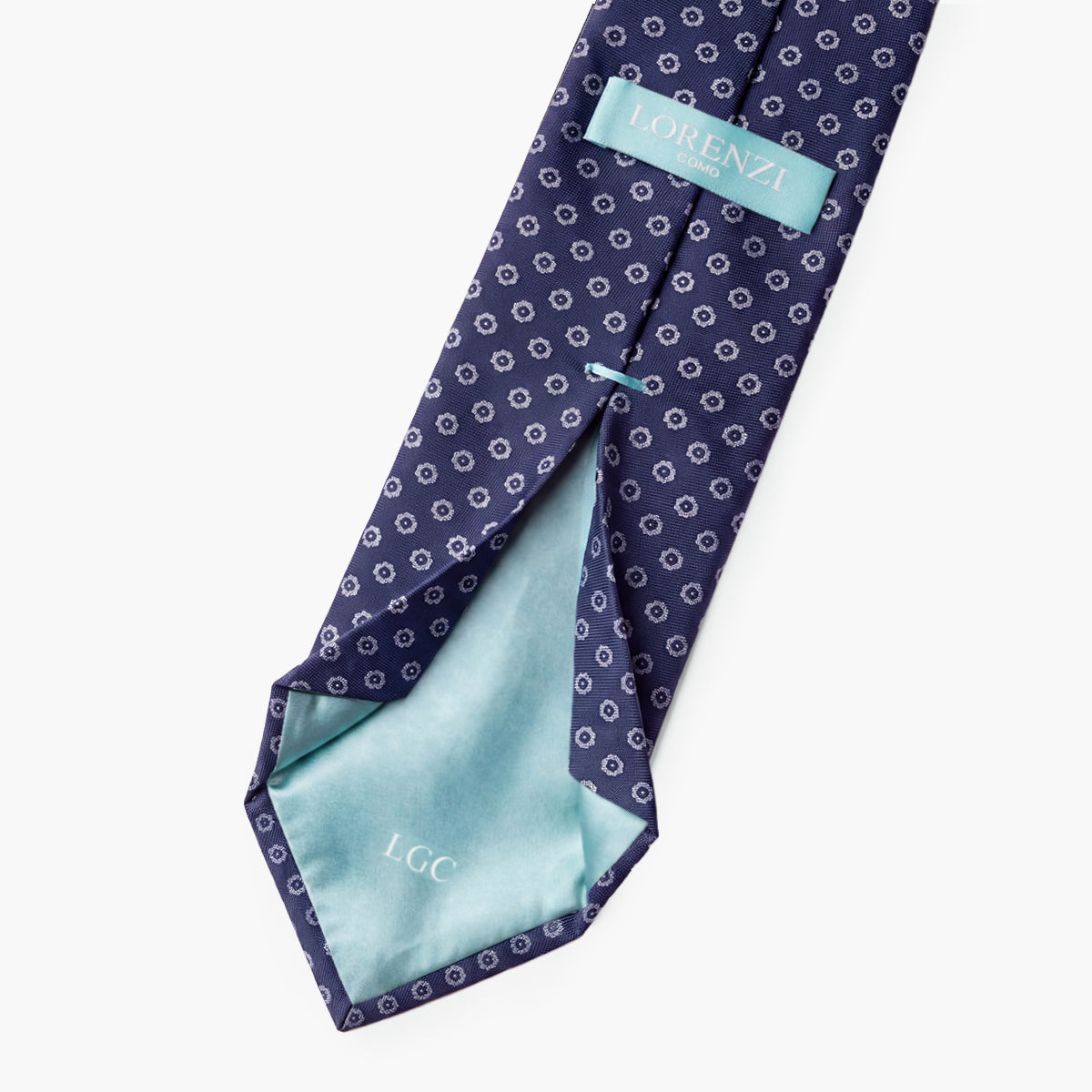 Dark Blue 7-Fold Sartorial Silk Tie — Floral