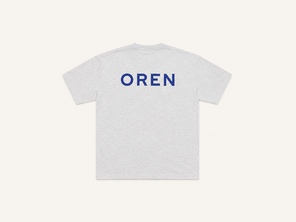 OREN Stamp Tee in grey, heavyweight cotton t-shirt — view 2