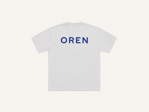 OREN Stamp Tee in grey, heavyweight cotton t-shirt — view 2