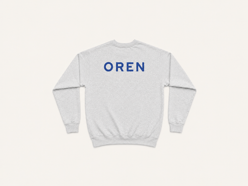 OREN Stamp Sweater in grey, heavyweight cotton crewneck — view 2