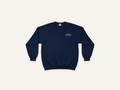 OREN Stamp Sweater in navy, heavyweight cotton crewneck — front view