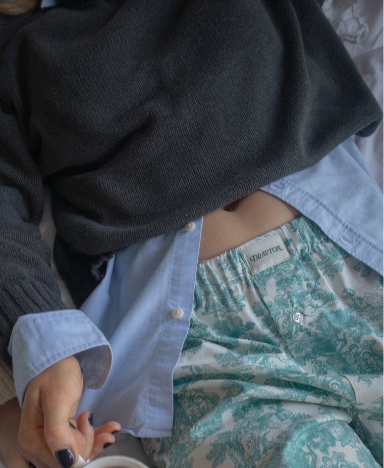 Green Toile de Jouy Pyjama Trouser