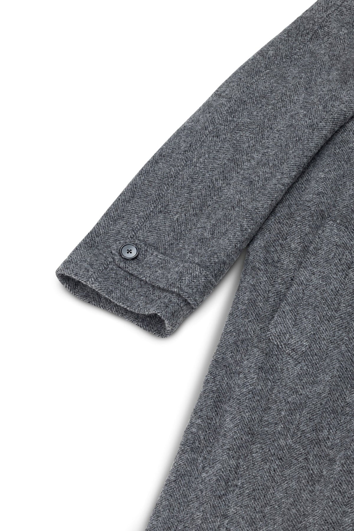 PML Balmacaan overcoat gray herringbone