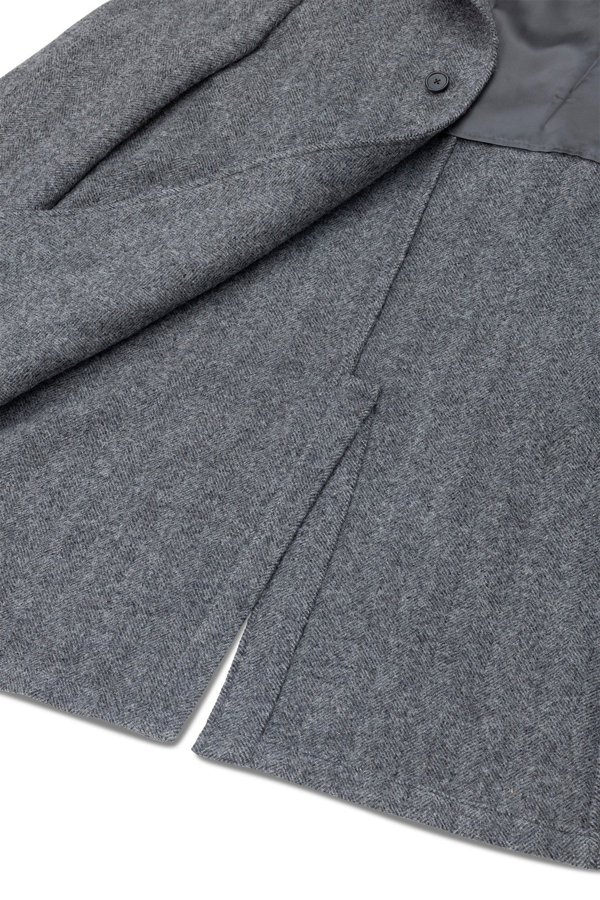 PML Balmacaan overcoat gray herringbone