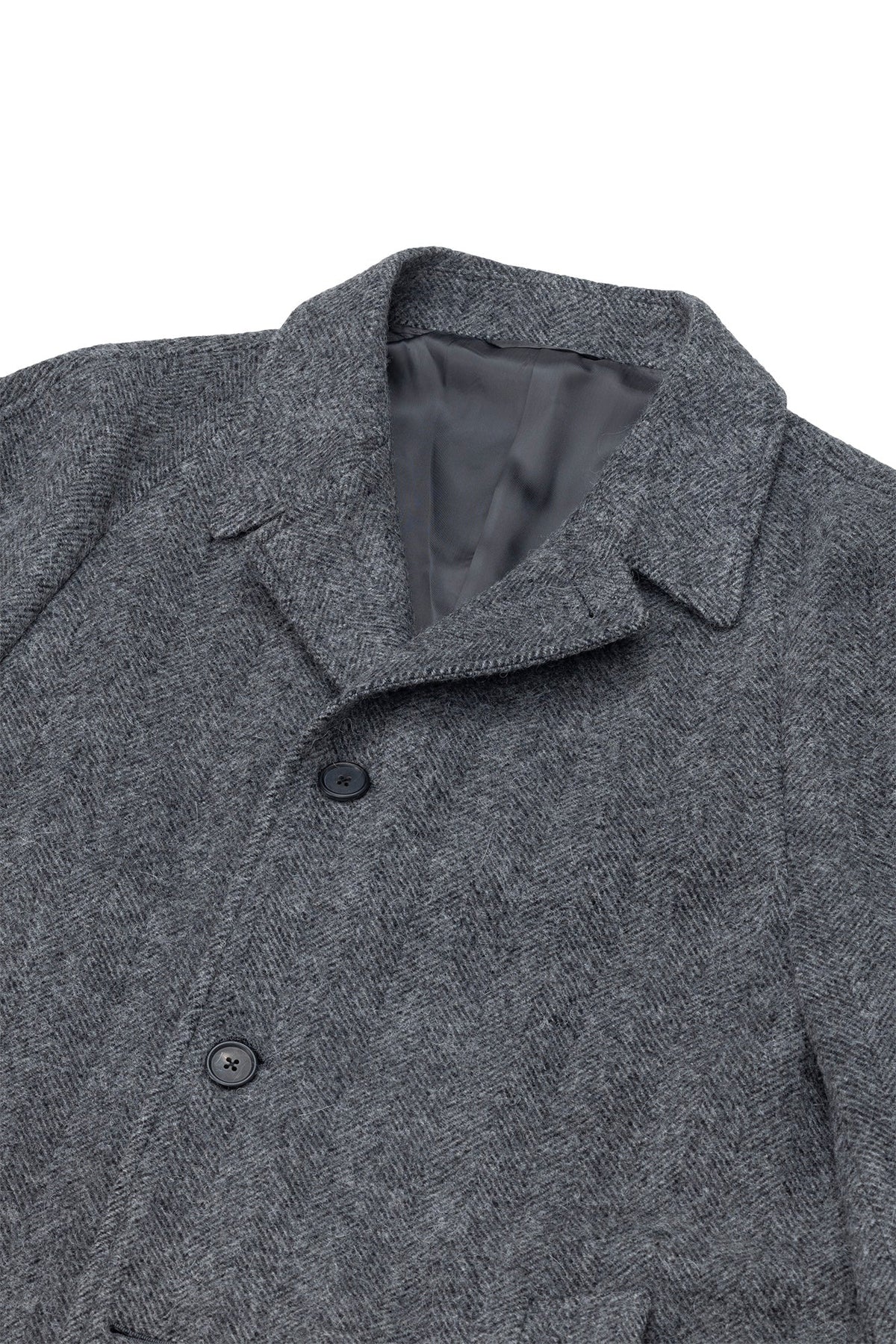 PML Balmacaan overcoat gray herringbone
