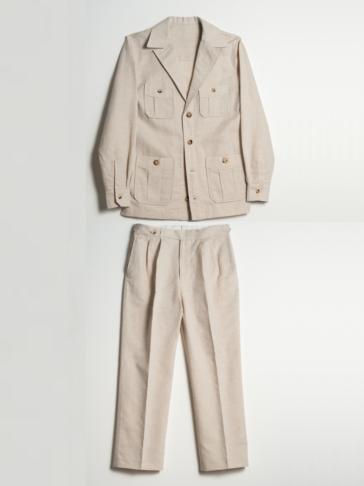 Ecru Cotton-Linen Suit