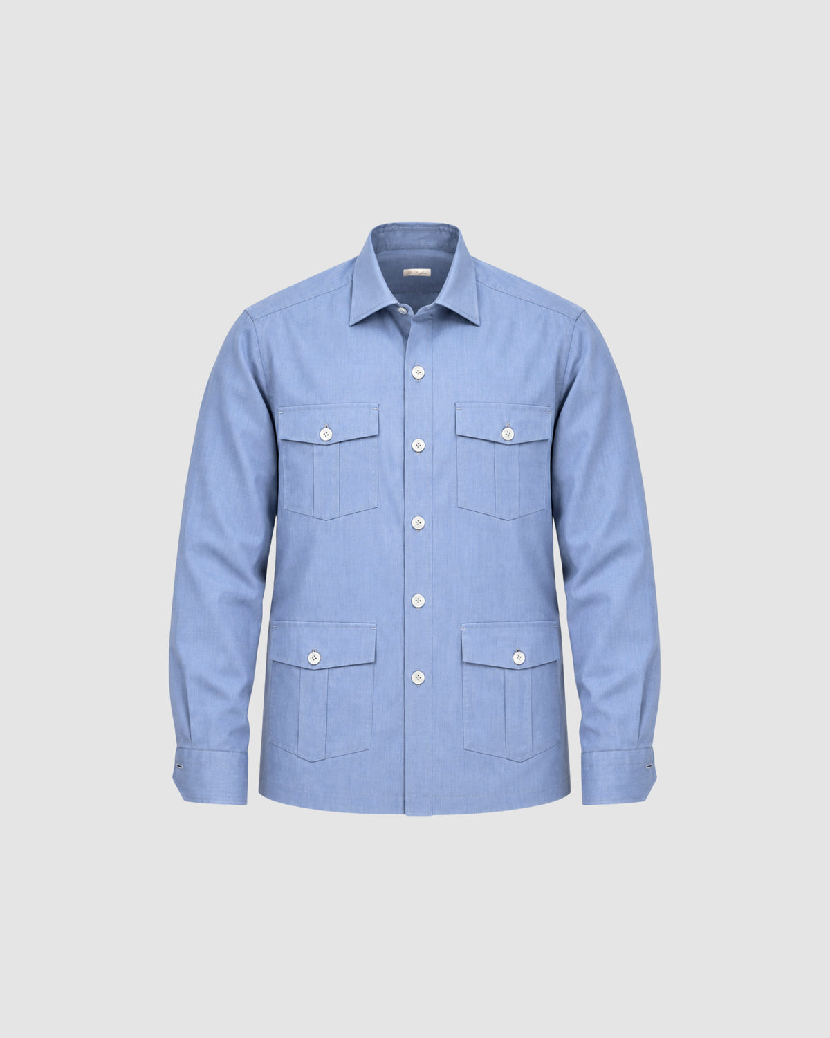 Light Blue Sea Island Cotton Safari Jacket