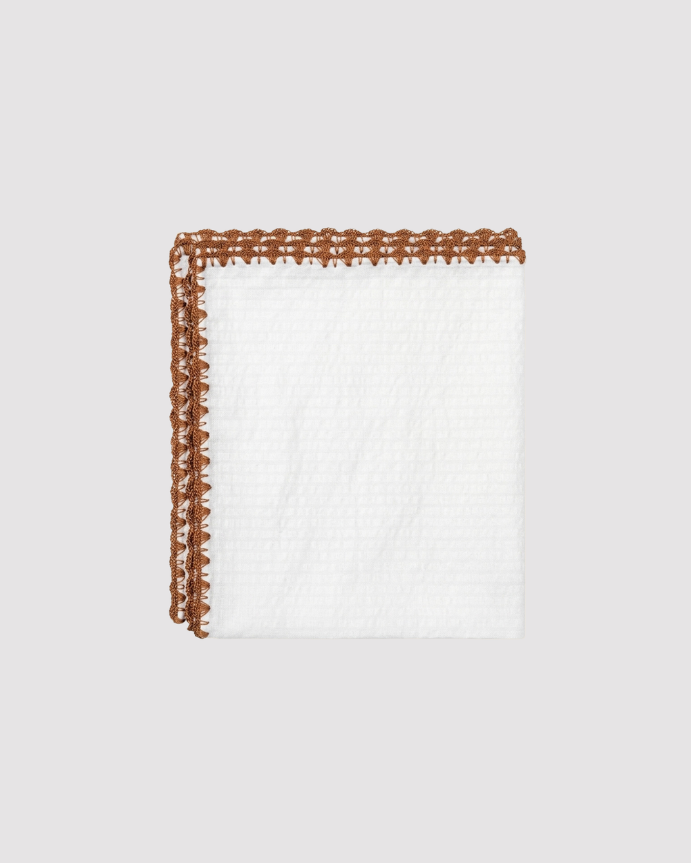 Hazelnut Ventaglio Stitch Seersucker Pocket Square