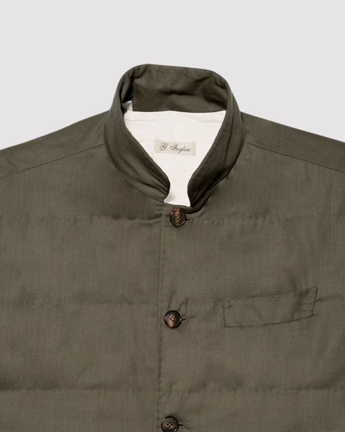 Green Tasmania Wool Gilet with Padded Lining