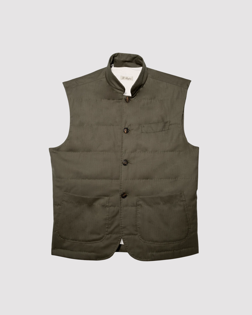 Green Tasmania Wool Gilet with Padded Lining