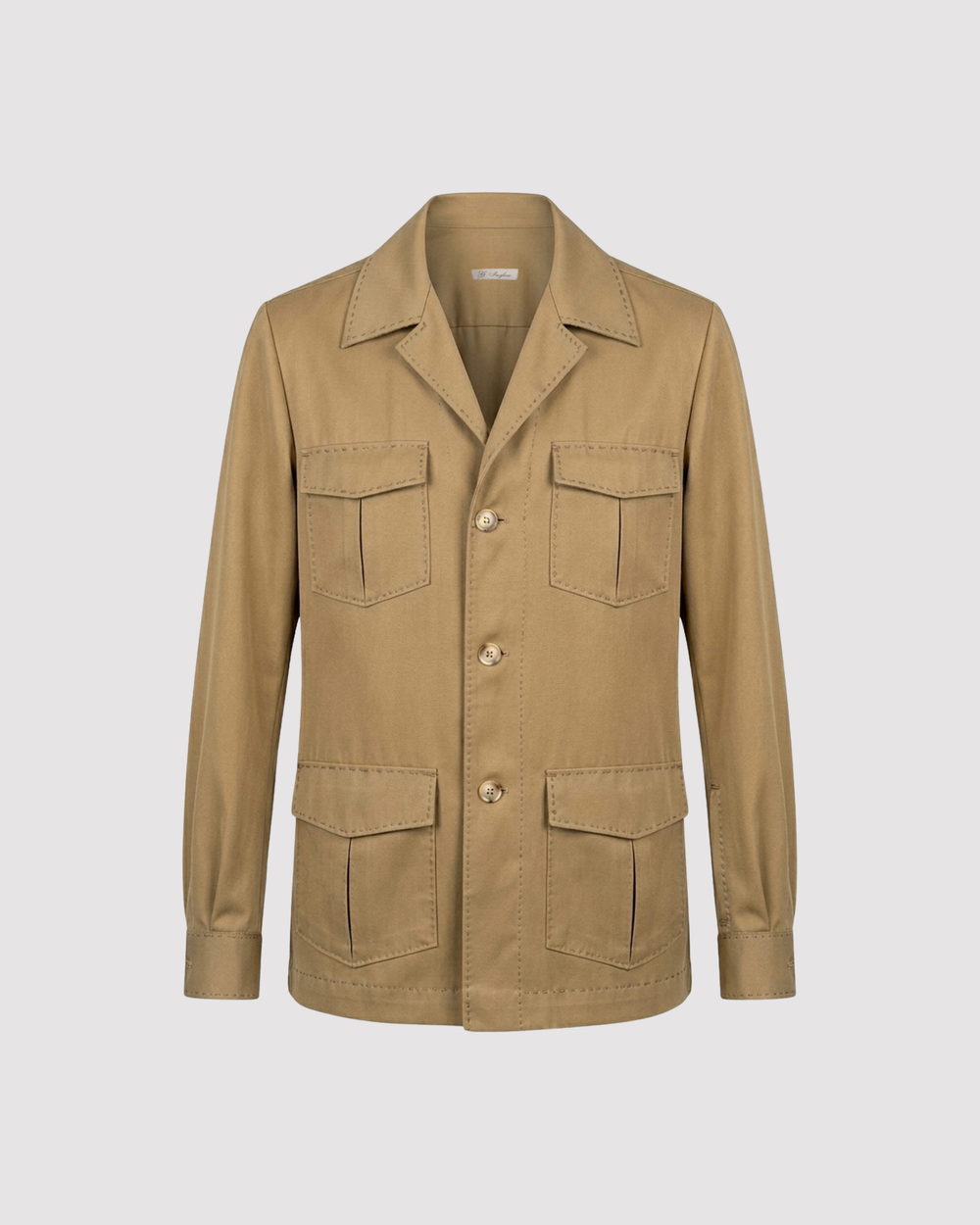Tasmanian Wool Guayabera Sahariana Jacket (Hand-sewn in Italy)