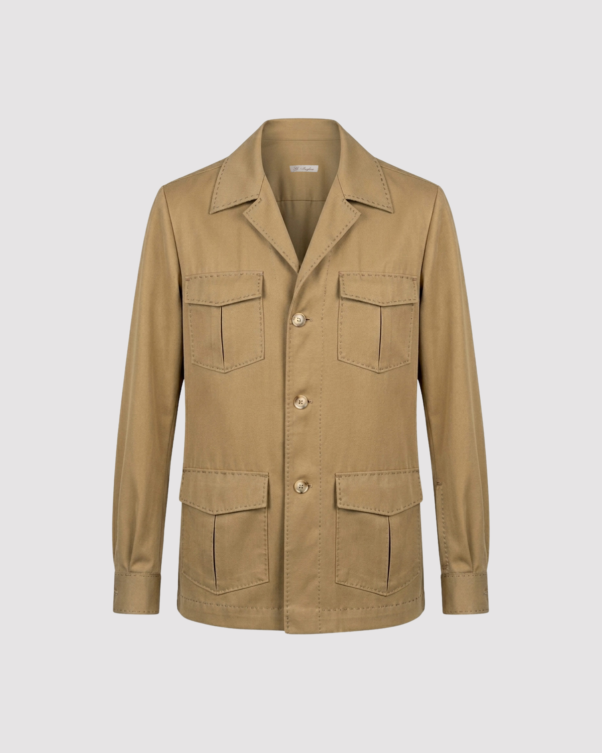 Giacca sahariana Guayabera in lana tasmaniana (cucita a mano in Italia)
