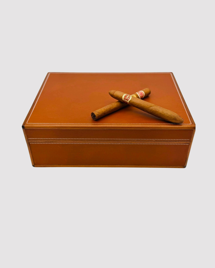 Desktop Humidor 75 cigars wood and Barenia leather - HERITAGE Collection