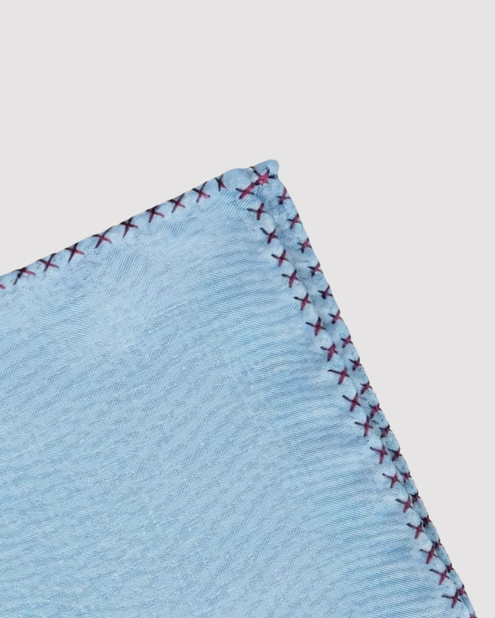 Red Cross Stitch Pocket Square