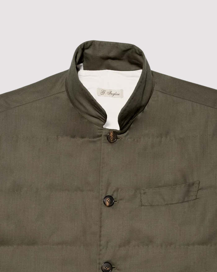 Green Tasmania Wool Gilet with Padded Lining