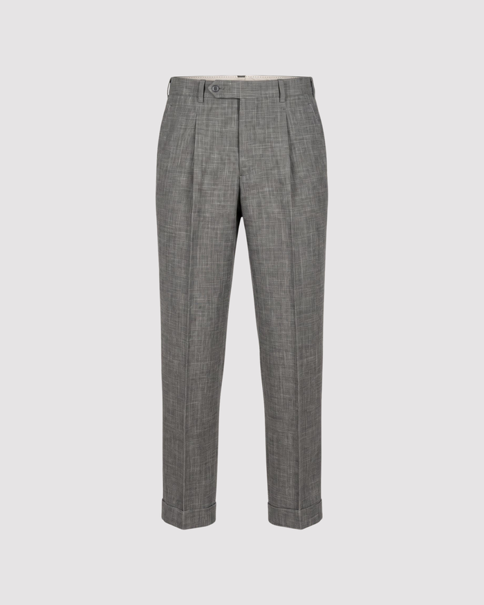 Loro Piana Summertime Tailored Trousers of Wool, Linen and Silk