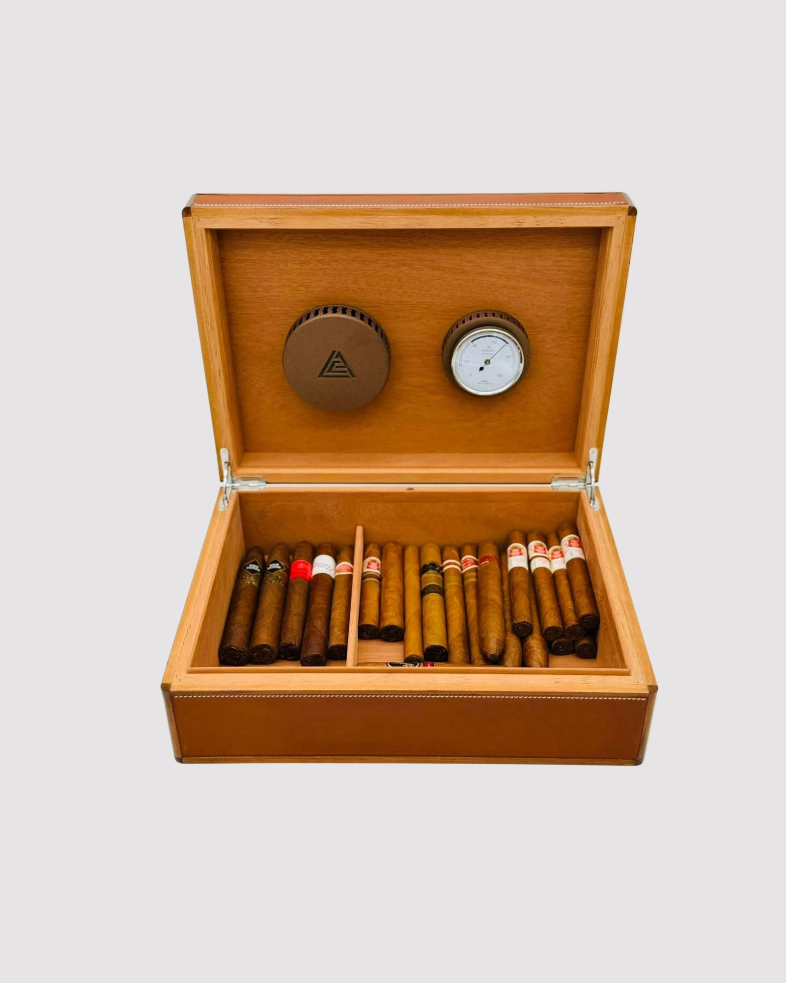 Desktop Humidor 75 cigars wood and Barenia leather - HERITAGE Collection