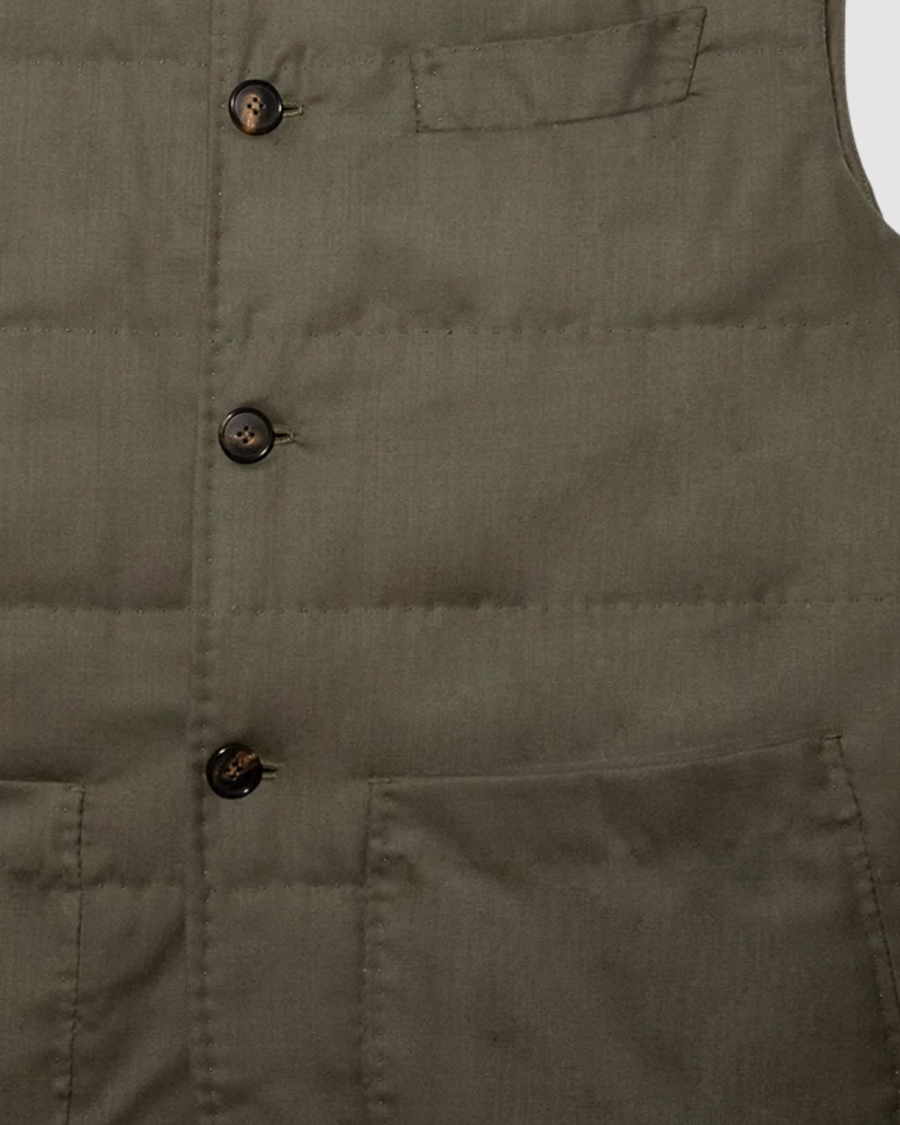 Green Tasmania Wool Gilet with Padded Lining