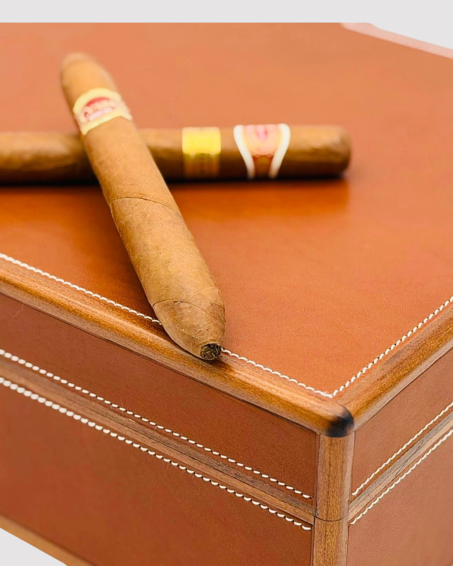Desktop Humidor 75 cigars wood and Barenia leather - HERITAGE Collection