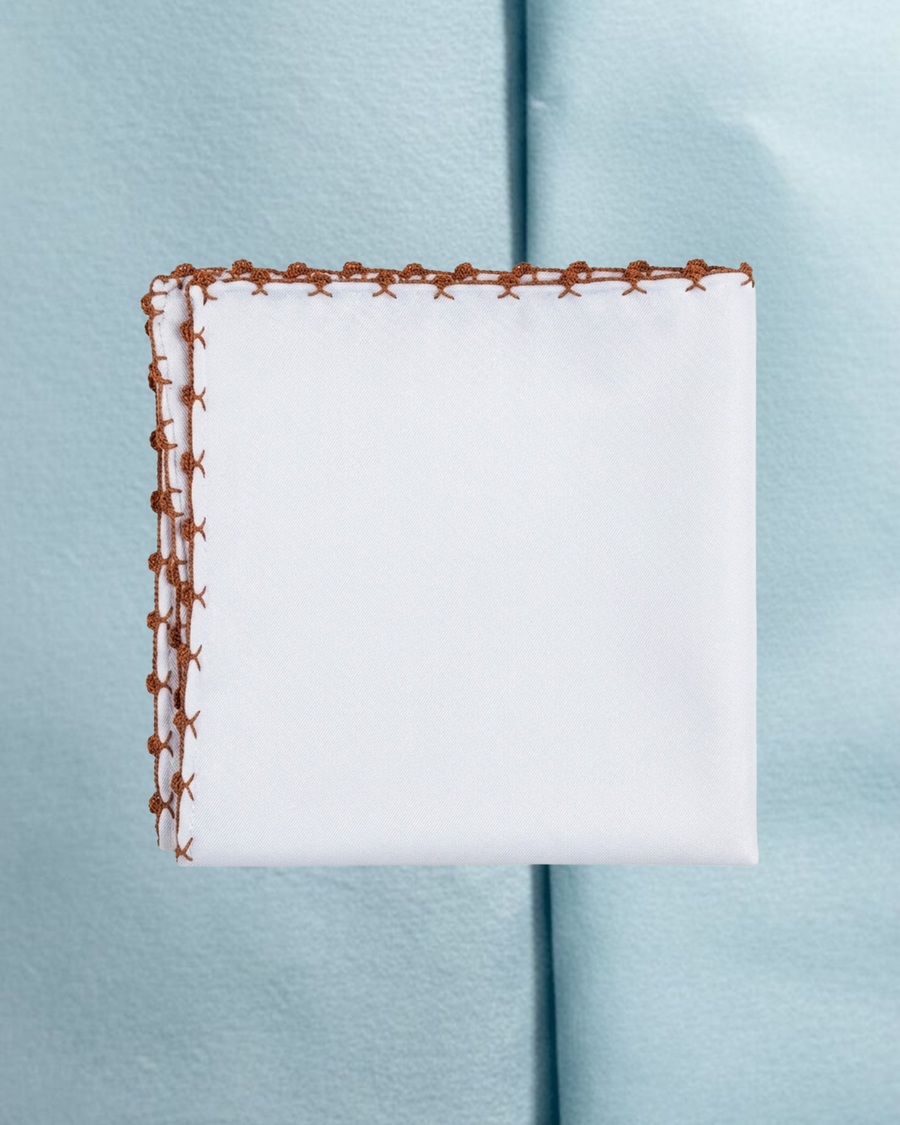 Orange Galletto Stitch Pocket Square
