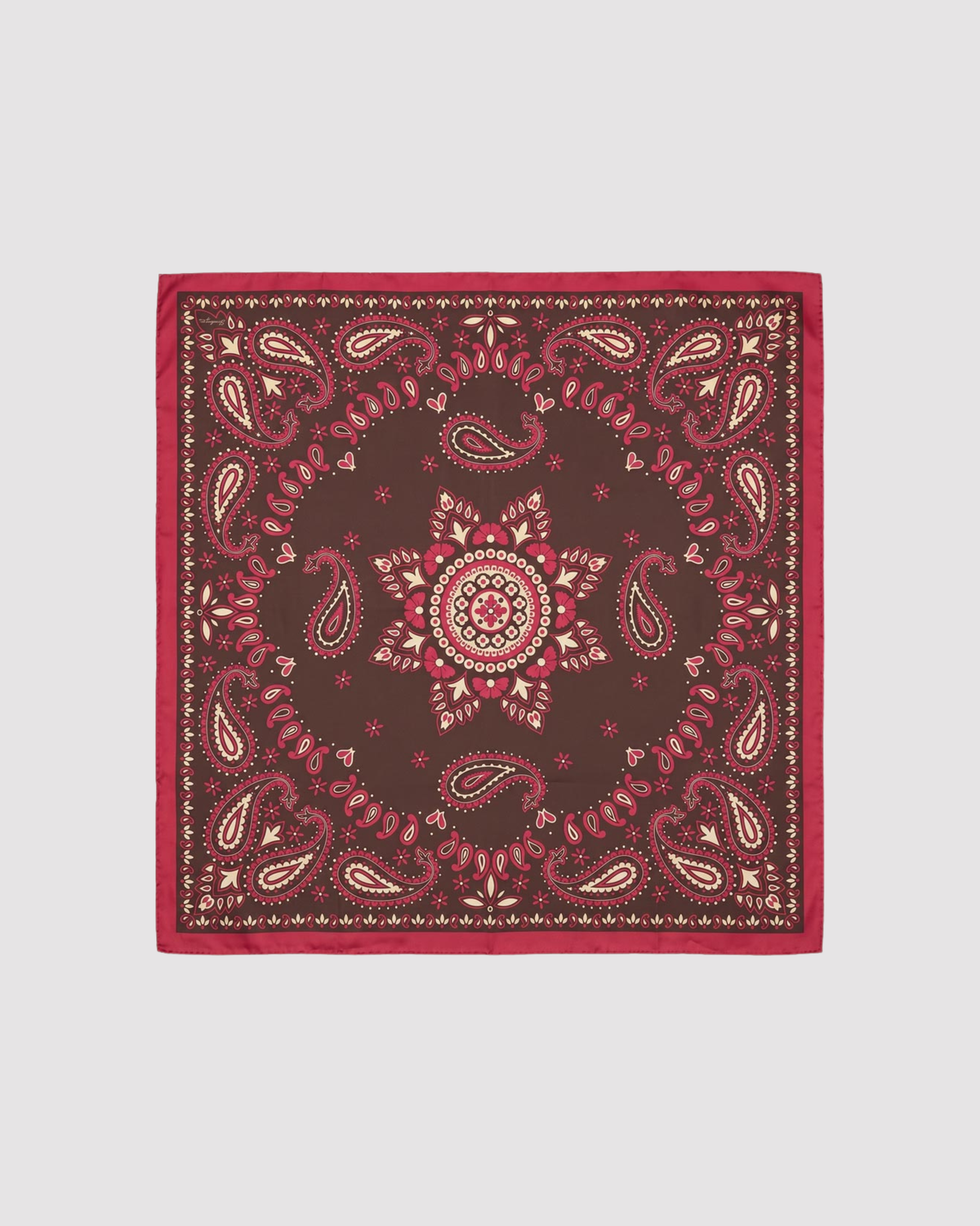 Foulard in pura seta rosso con motivo Paisley